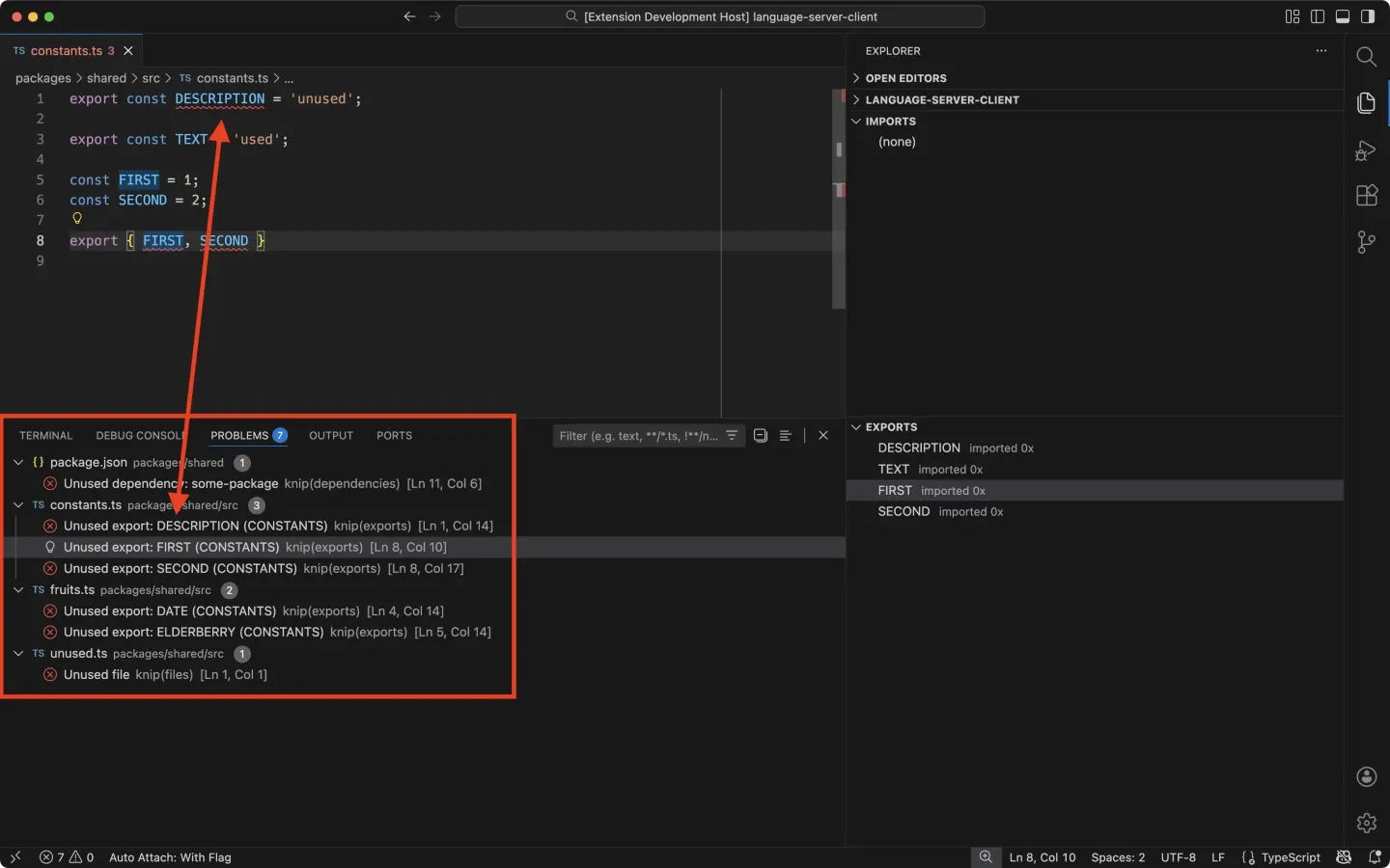 Extension knip VSCode