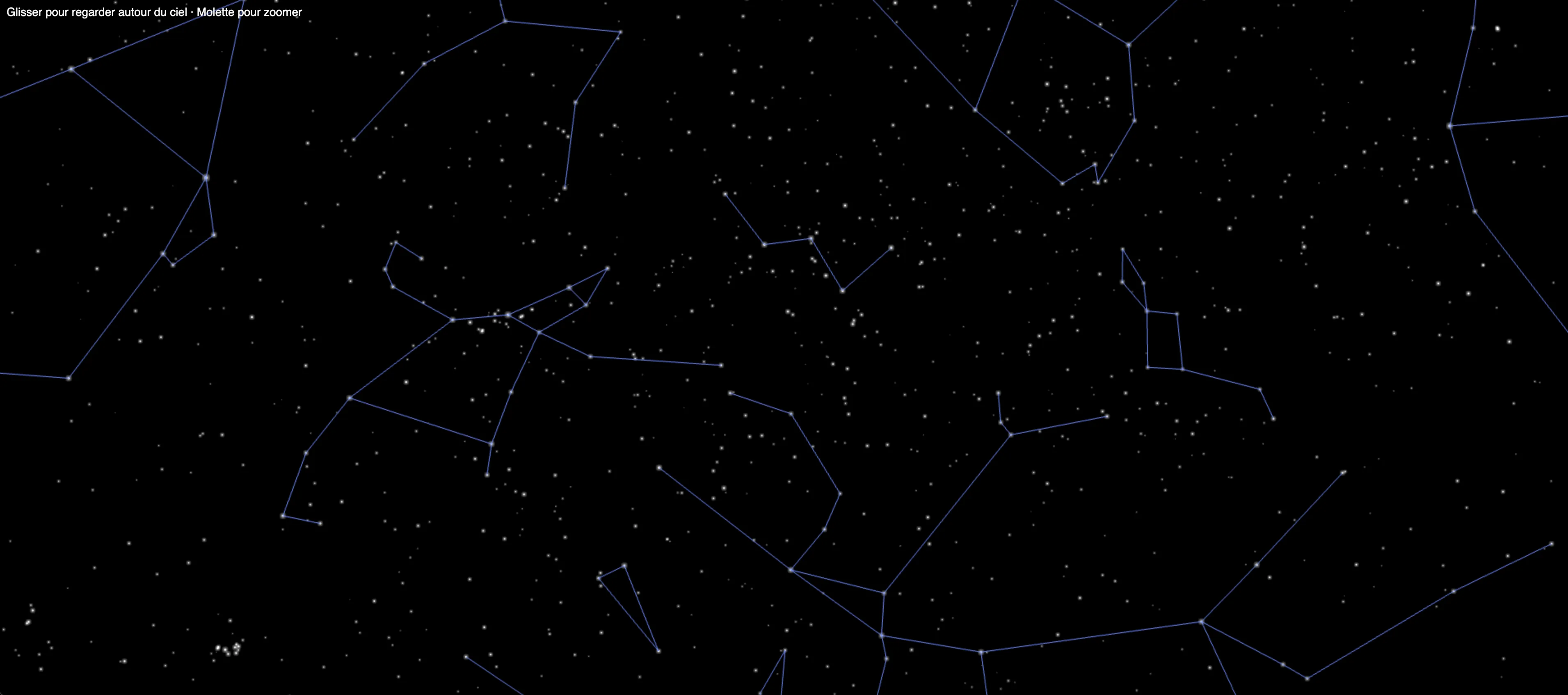 La cartographie du ciel étoilé vu de Québec