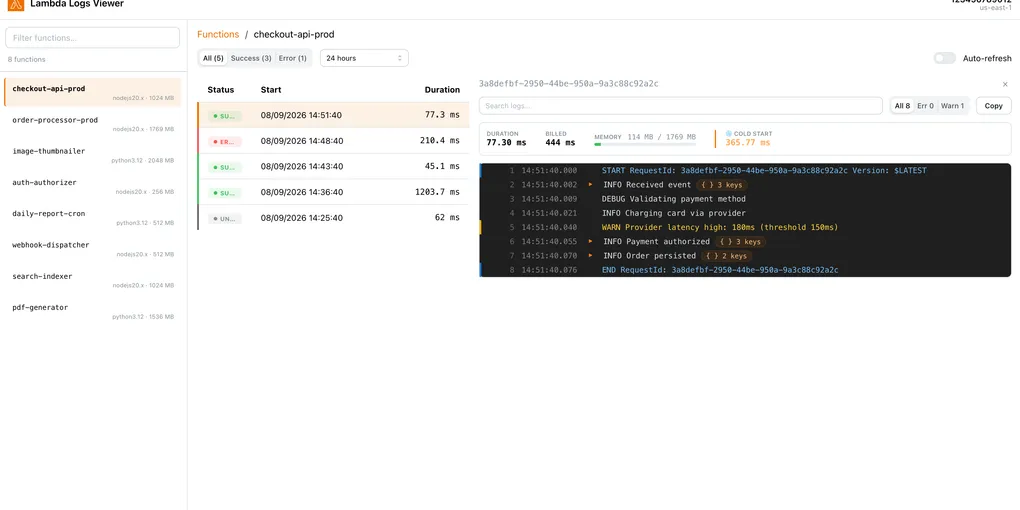 Image d'illustration de l'article Lambda Logs Viewer - Consultez facilement les logs de vos lambdas