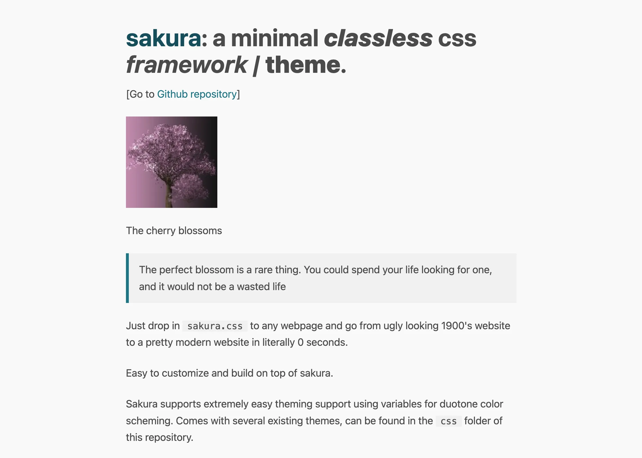 Page d'accueil de sakura